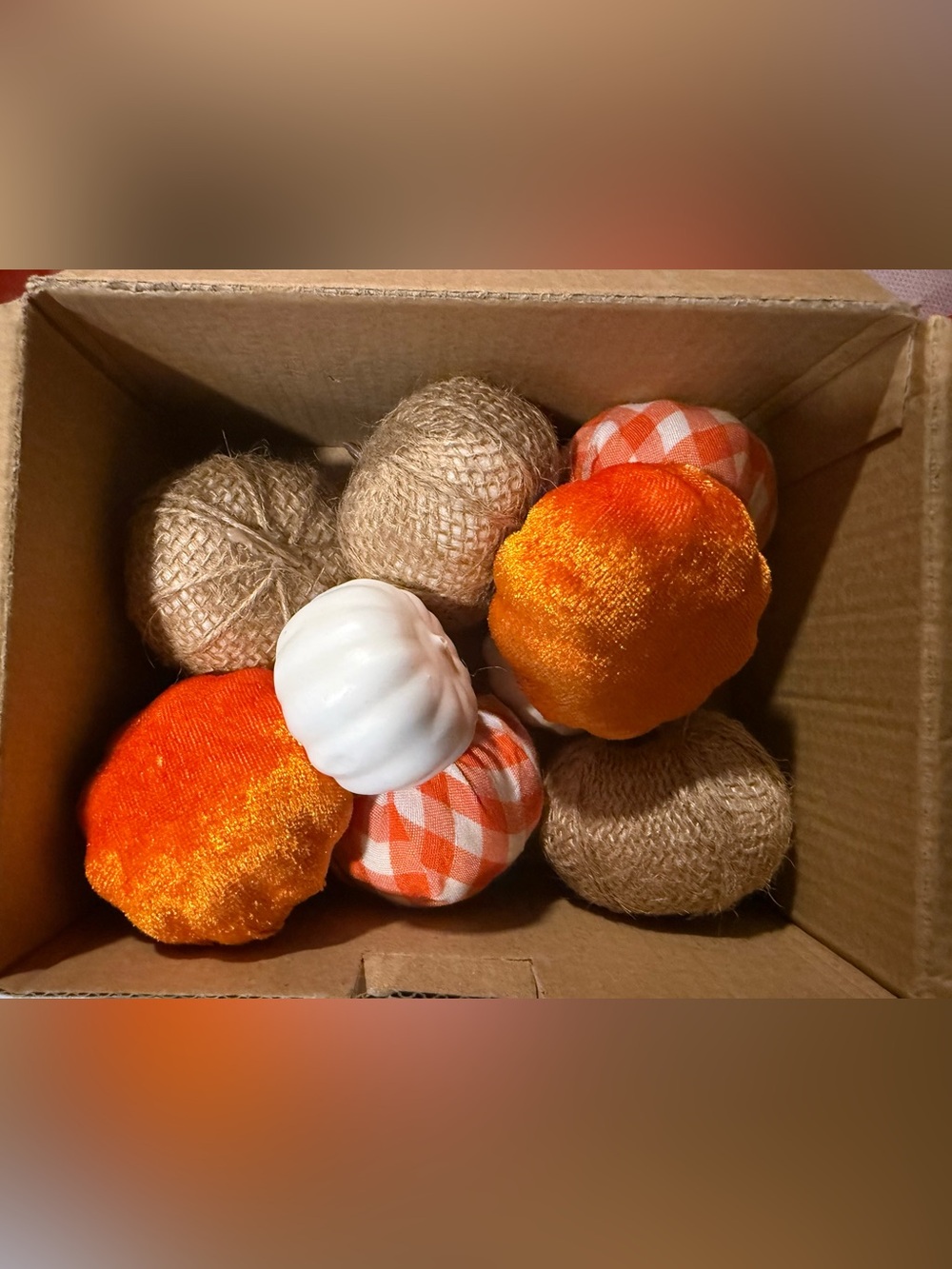 Decorative Fall Pumpkin Bundle - Orange, White, Burlap